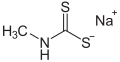 Deutsch: Struktur von Natrium-N-methyldithiocarbamat English: Structure of Sodium N-methyldithiocarbamate