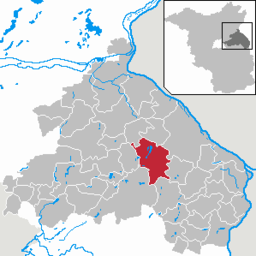 Läget för kommunen Neuhardenberg i Landkreis Märkisch-Oderland