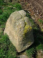 Wanderblockteilstück mit eingehauenem Kreuz, nordwestlich von Klein-Leversen; seit dem 10. Juni 1955 Naturdenkmal