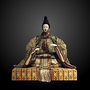 18th century obina, Emperor doll, on display at Musée d'ethnographie de Genève