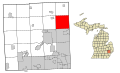 This map shows the incorporated and unincorporated areas in Oakland County, Michigan, highlighting Oakland Charter Township in red. I created it in Inkscape using data from the US Census Bureau.