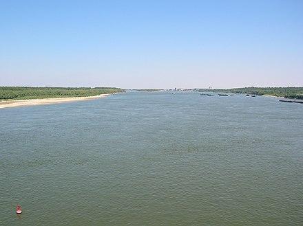 The Danube is up to  wide across by the time it becomes the border between Romania and Bulgaria