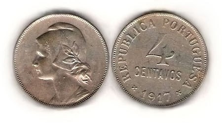 Portuguese 4 centavos, 1917