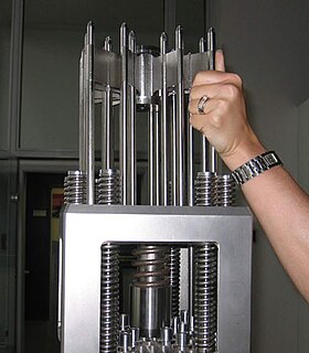 Control rod Device used to regulate the power of a nuclear reactor