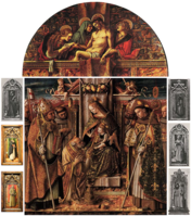 Pala di San Pietro di Muralto, 1488-1489, Vatican Museums: lunette, Pala: Gemäldegalerie