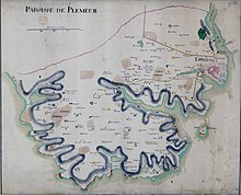 Carte de la paroisse de Plémeur (Ploemeur) datant du XVIIIe siècle.