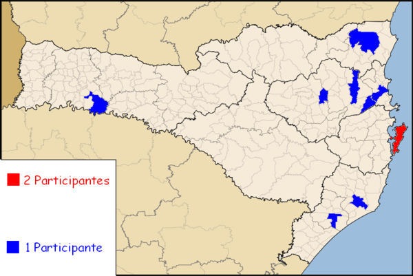 Campeonato Catarinense 2009 map Participantes Catarinense 2009.PNG