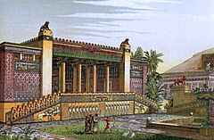 Virtual construction of the entrance to palace of Darius the Great, Persepolis