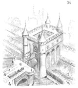 Porte Saint-Denis dessin d'Eugène Viollet-le-Duc.