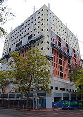 Reconstruction under way in October 2018 Portland Building undergoing reconstruction, October 2018.jpg