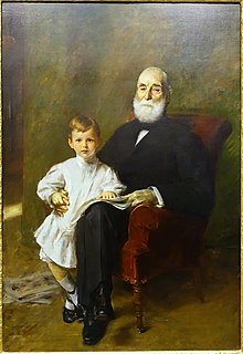 Portrait of Master Otis Barton and his Grandfather, by William Merritt Chase, 1903, oil on canvas - Currier Museum of Art - Manchester, NH - DSC07551.jpg