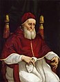 《教宗儒略二世像（英语：Portrait of Pope Julius II）》，1512年，收藏於佛羅倫斯烏菲茲美術館