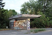 Čeština: Někdejší čerpací stanice pohonných hmot v pražské ulici Na Radosti.