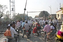 A Busy Railway Crossing in Puntamba