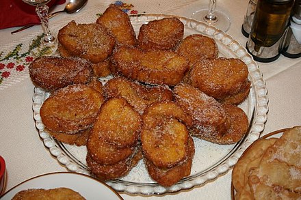 Portuguese rabanadas, traditionally served on Christmas
