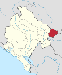 Localizarea municipalității din Muntenegru