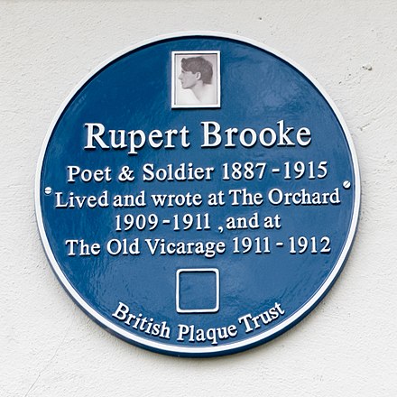 Blue plaque to Rupert Brooke in Granchester