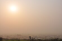 A sandstorm hits Longjing Township, Taichung County, in Taiwan on March 21, 2010. Sandstorm of Longjing Township ,Taichung County in Taiwan.jpg