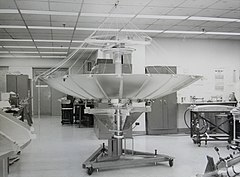 A satellite reflector being developed by TRW near Cleveland, Ohio (1968) Satellite reflector - 1968.jpg