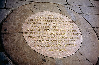 Savonarola plaque