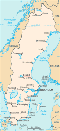 Сільян на мапі Швеції