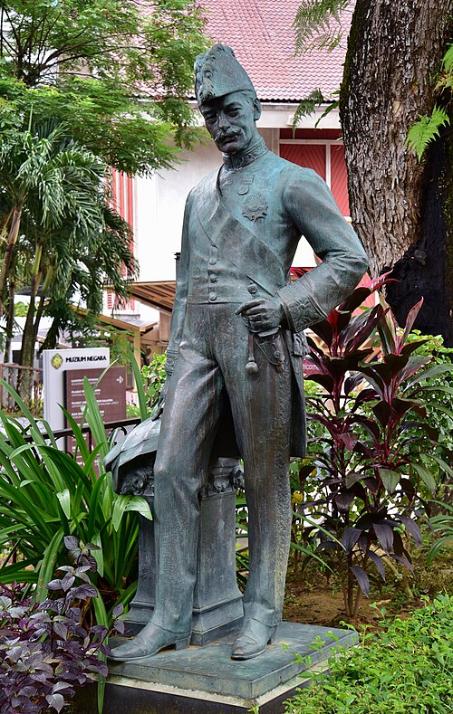 A statue of Swettenham within the compound of Muzium Negara at Kuala Lumpur, Malaysia.