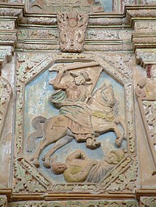 St. James panel, from reredos in Cristo Rey Church, Santa Fe, New Mexico, c. 1760 St James -Cristo del Rey.jpg