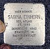 Stolperstein Wörther Str 38 (Prenz) Sabina Einhorn.jpg