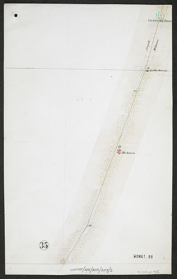 600px survey of telegraph line from melinde to lamu east africa. %28womat afr bea 209 2 35%29