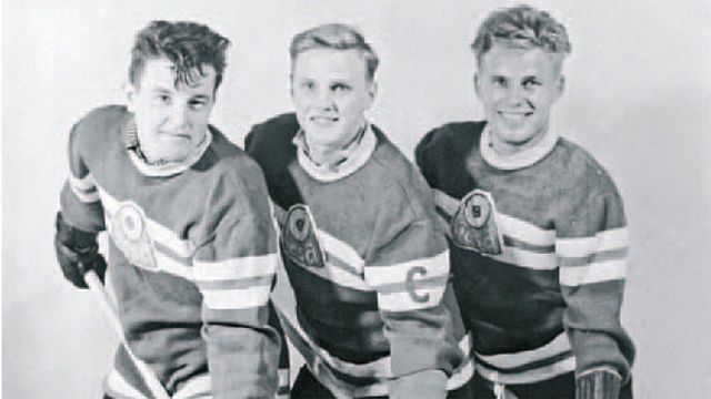 Töölön Vesa was the predecessor of Jokerit. Players in the picture are Veikko Haapakoski, Pentti Simola and Kai Halimo between 1955 and 1964.