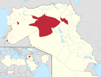 ISIL's controlled areas at its extent in May 2015 (left), and current[per kapan?] situation, with ISIL's area of control in grey (right)