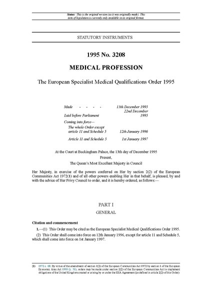 File:The European Specialist Medical Qualifications Order 1995 (UKSI 1995-3208).pdf