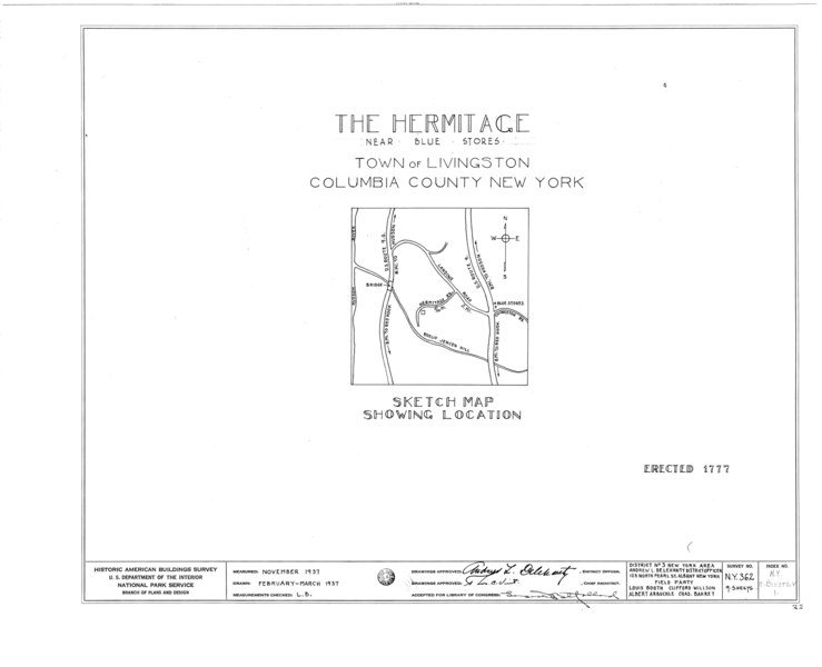 File:The Hermitage, Linlithgo Hamlet Vicinity, Blue Store, Columbia County, NY HABS NY,11-BLUSTO.V,1- (sheet 0 of 9).tif