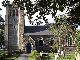 St Mary's Church, Thornton Watlass, with a medieval tower and Victorian nave ThorntonWatlassChurch(AndrewMcLean)Aug2005.jpg