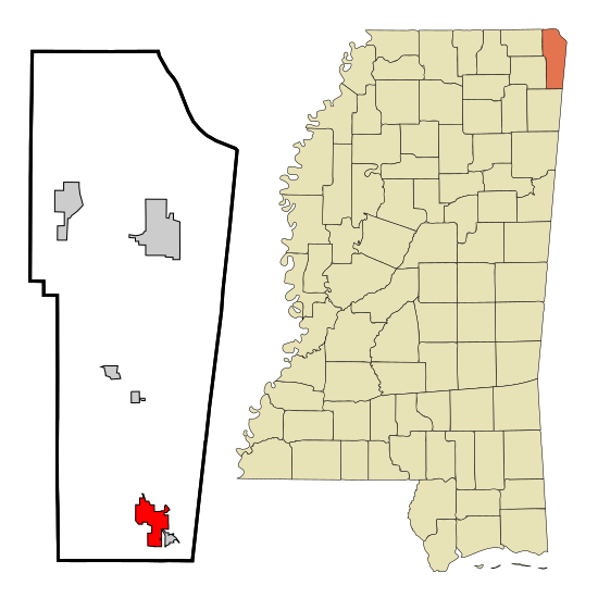 File:Tishomingo County Mississippi Incorporated and Unincorporated areas Belmont Highlighted.svg