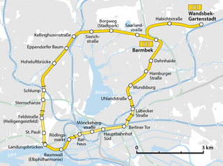 <span class="mw-page-title-main">U3 (Hamburg U-Bahn)</span> Rapid transit line