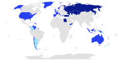 Image 4A map of transcontinental countries, and countries that control territory in more than one continent.  Contiguous transcontinental countries.  Non-contiguous transcontinental countries.  Countries that may be considered transcontinental, depending on the legal status of their claims or the definition of continental boundaries used. (from List of transcontinental countries)