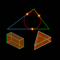 三角形の内接円の〔半径〕は、『三種類の「頂点から内接円との接点までの距離」の辺を持つ直方体』と同じ体積の『同じ三角形を面に持つ柱』の〔高さ〕と等しくなる。