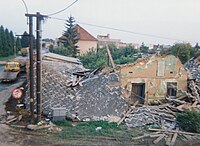 Zerstörungen nach dem Jahrhunderthochwasser von 1997