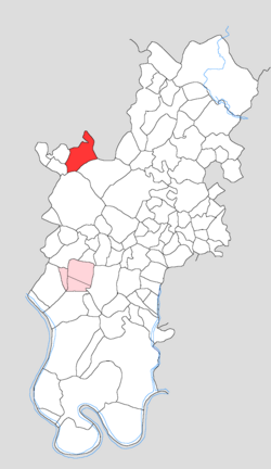 Map showing Salempur in Tundla block
