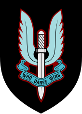 Emblem of a winged sword with the motto, 