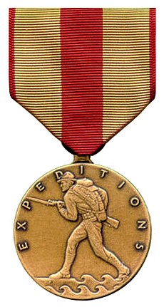 Bandschnalle Bandspange USA Expeditionary Medal Merchant Marine Ribbon Bar