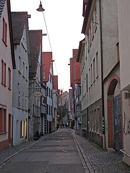 Ulm Kohlgasse vom Hafenbad aus gesehen