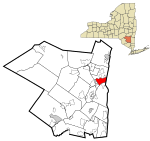 Ulster County New York incorporated and unincorporated areas Kingston (city) highlighted.svg