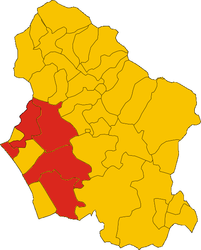 Uniunea Municipalităților din Versilia - Harta