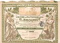 Action de 100 francs au porteur des Usines d'Automobiles G. Brouhot S.A. du 9 juin 1906