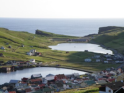 "Vagur_Suduroy_Faroeislands_East_and_West_Coast.JPG" by User:Eileen.sanda