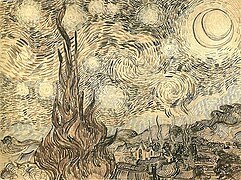 English: Reed pen drawing by van Gogh, executed after the painting
