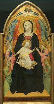 Vignette pour Vierge et Enfant en majesté entourés de Dieu le Père, du Saint-Esprit et d'anges