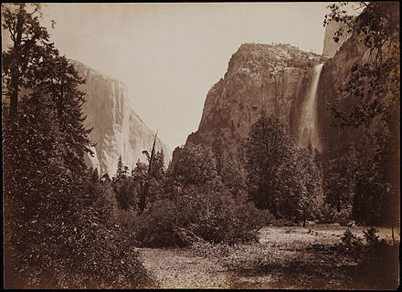 Bridalveil Fall and El Capitan, by Carleton Watkins (c. 1880)